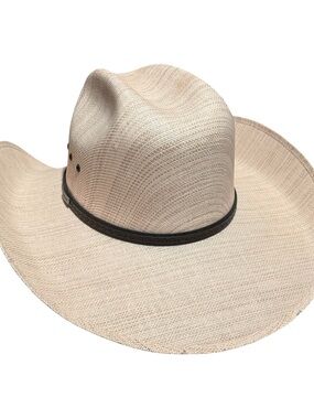Men's Tombstone USA 7.5 Straw Western Cowboy Hat - Natural Made in Mexico